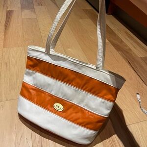 D&G Orange and White Striped Tote